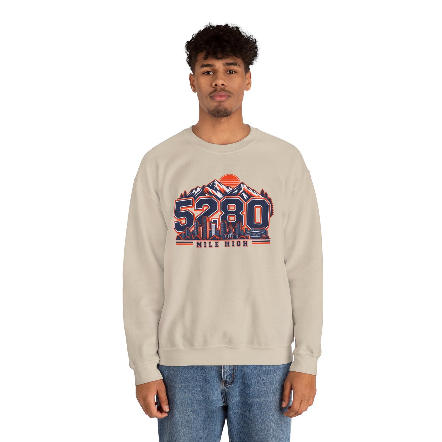 5280 Mile High Sweatshirt — Denver Mountain Graphic Crewneck