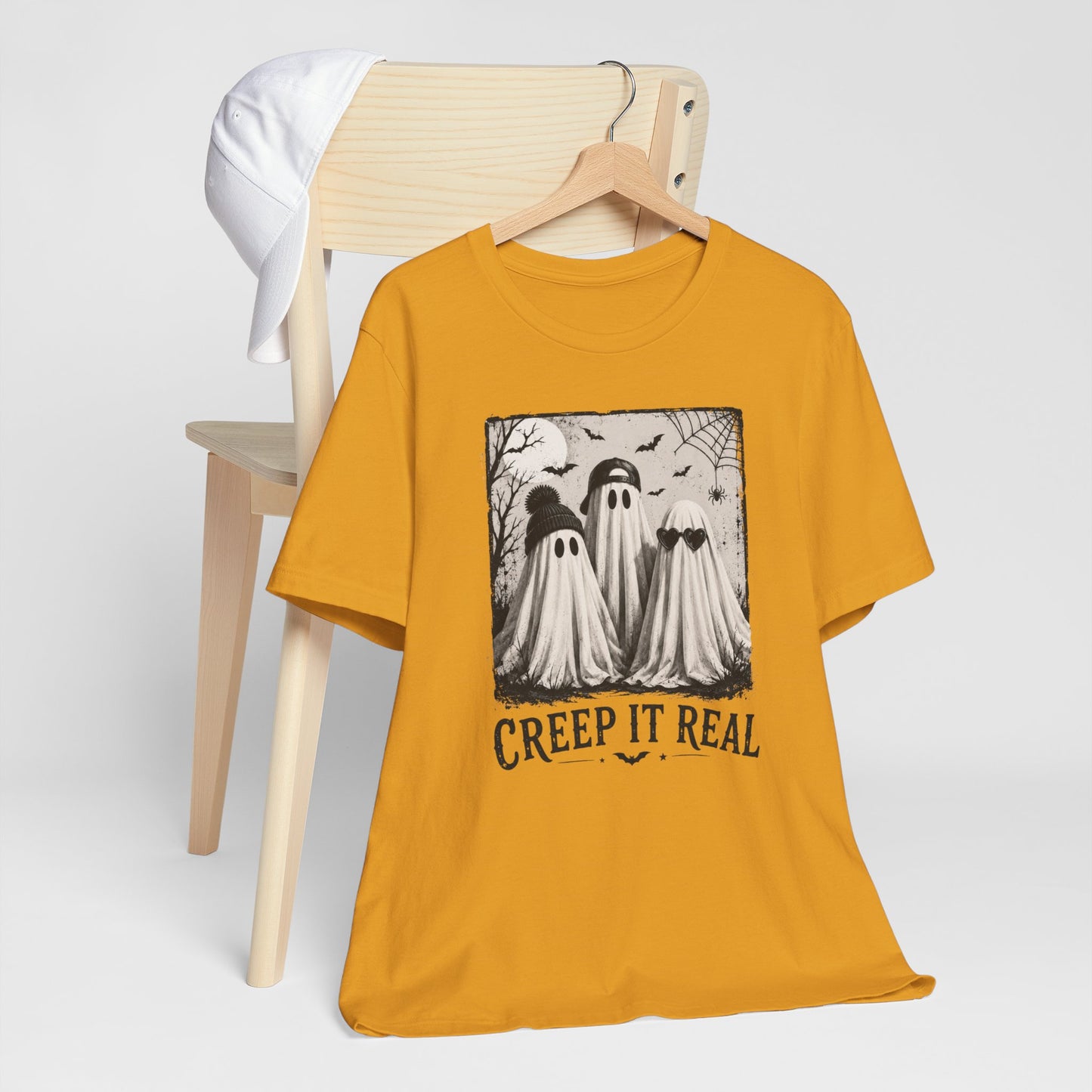 Creep It Real Ghost Graphic Tee — Vintage Halloween T-Shirt