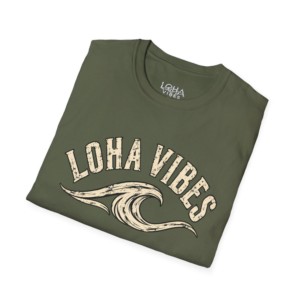 LOHA VIBES Signature Wave Graphic Tee – Coastal Lifestyle T-Shirt