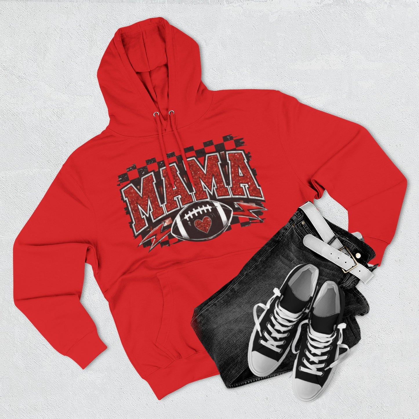Mama Football Hoodie — #10 Player Mom Fleece Pullover