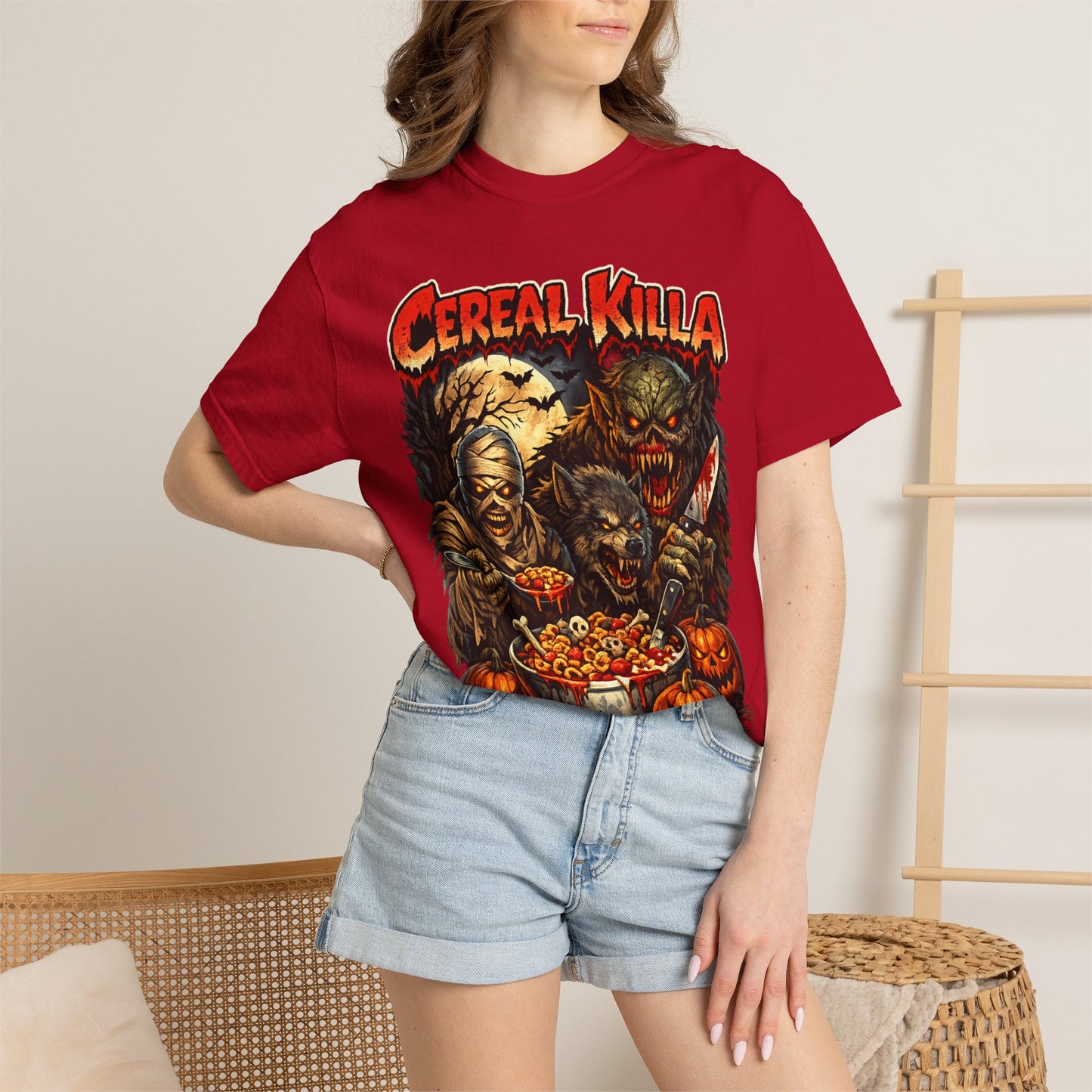 Cereal Killa Horror T-Shirt — Vintage Halloween Monster Graphic Tee.