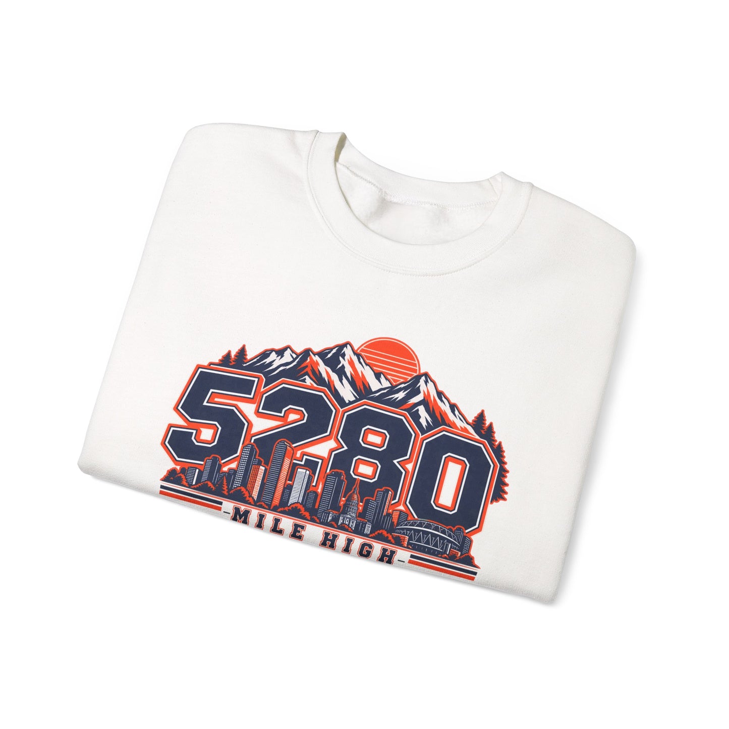 5280 Mile High Sweatshirt — Denver Mountain Graphic Crewneck