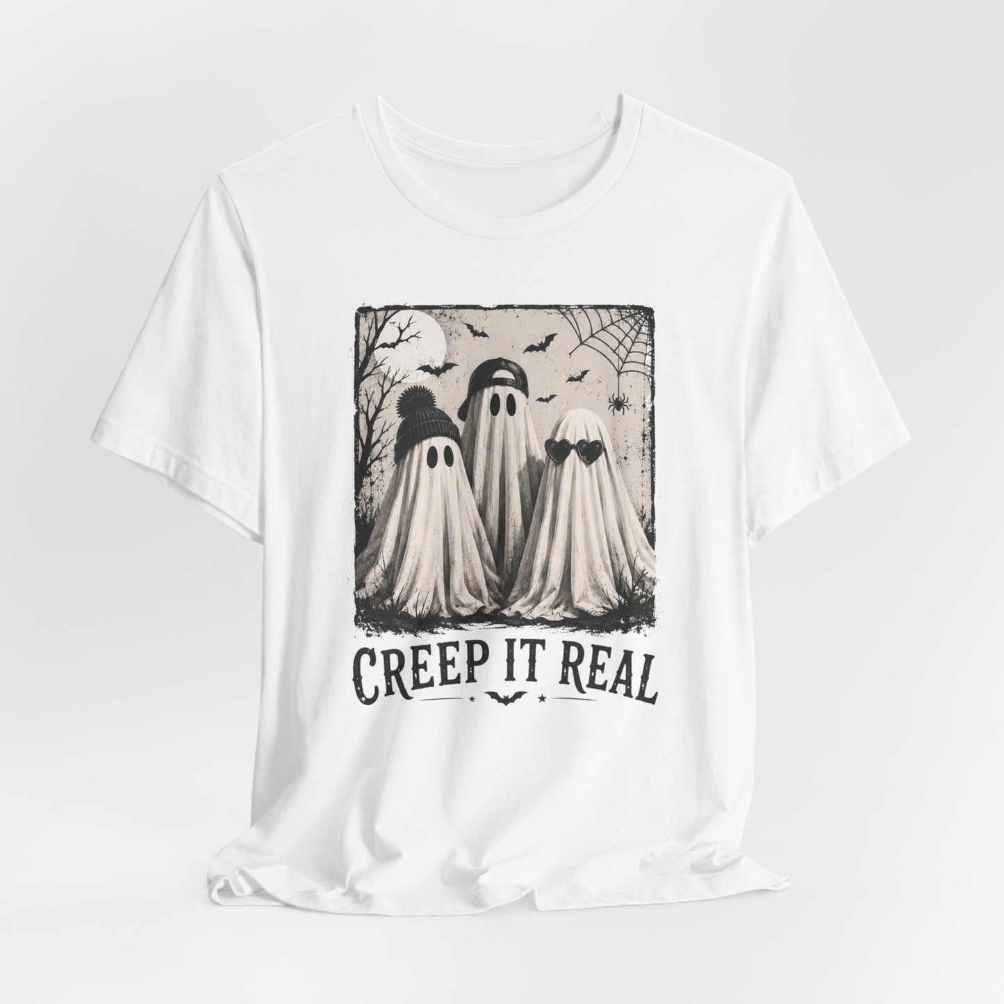 Creep It Real Ghost Graphic Tee — Vintage Halloween T-Shirt