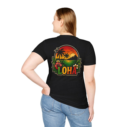 Loha Sunset Palm Pocket Graphic Tee