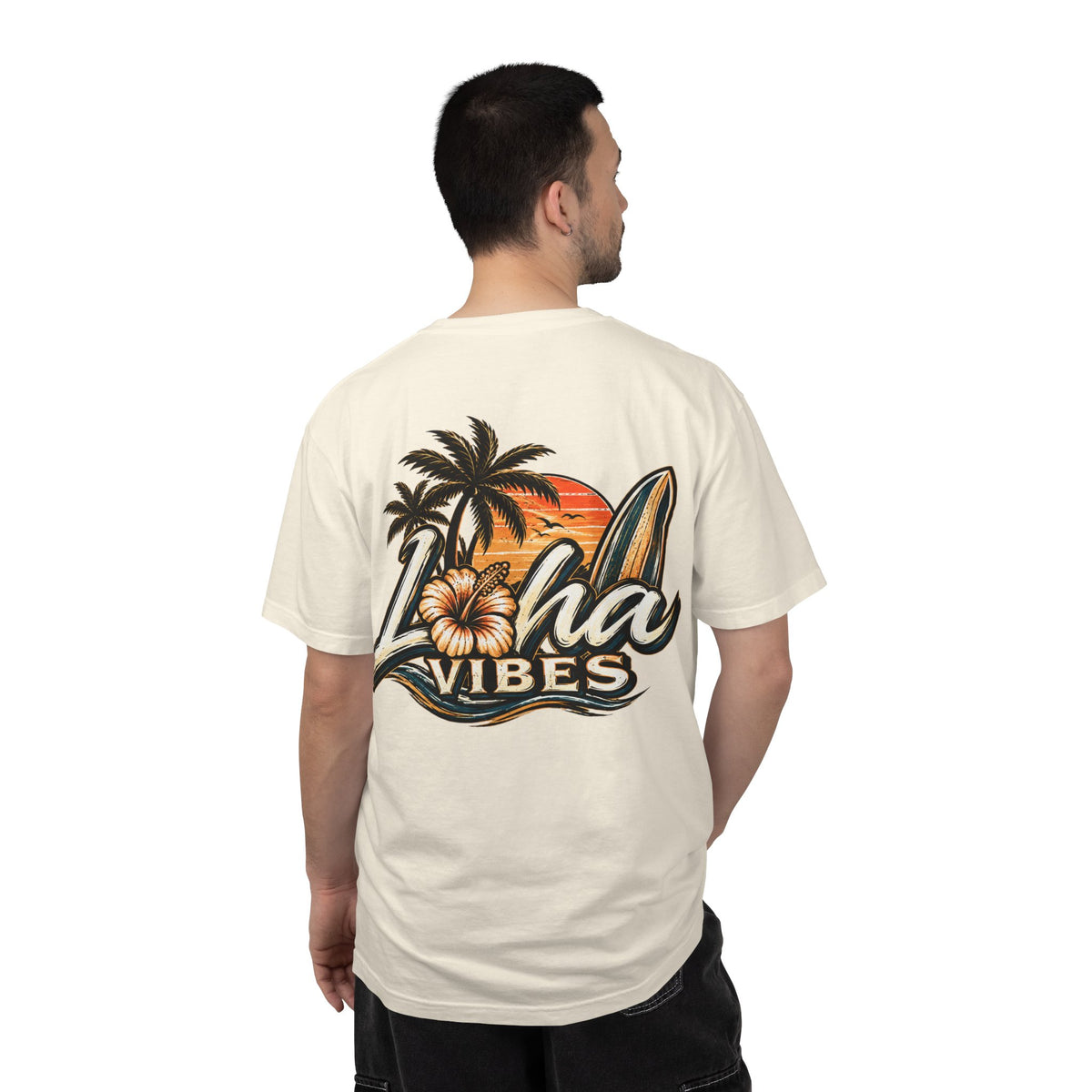 Loha Vibes Tropical Surf Graphic T-Shirt