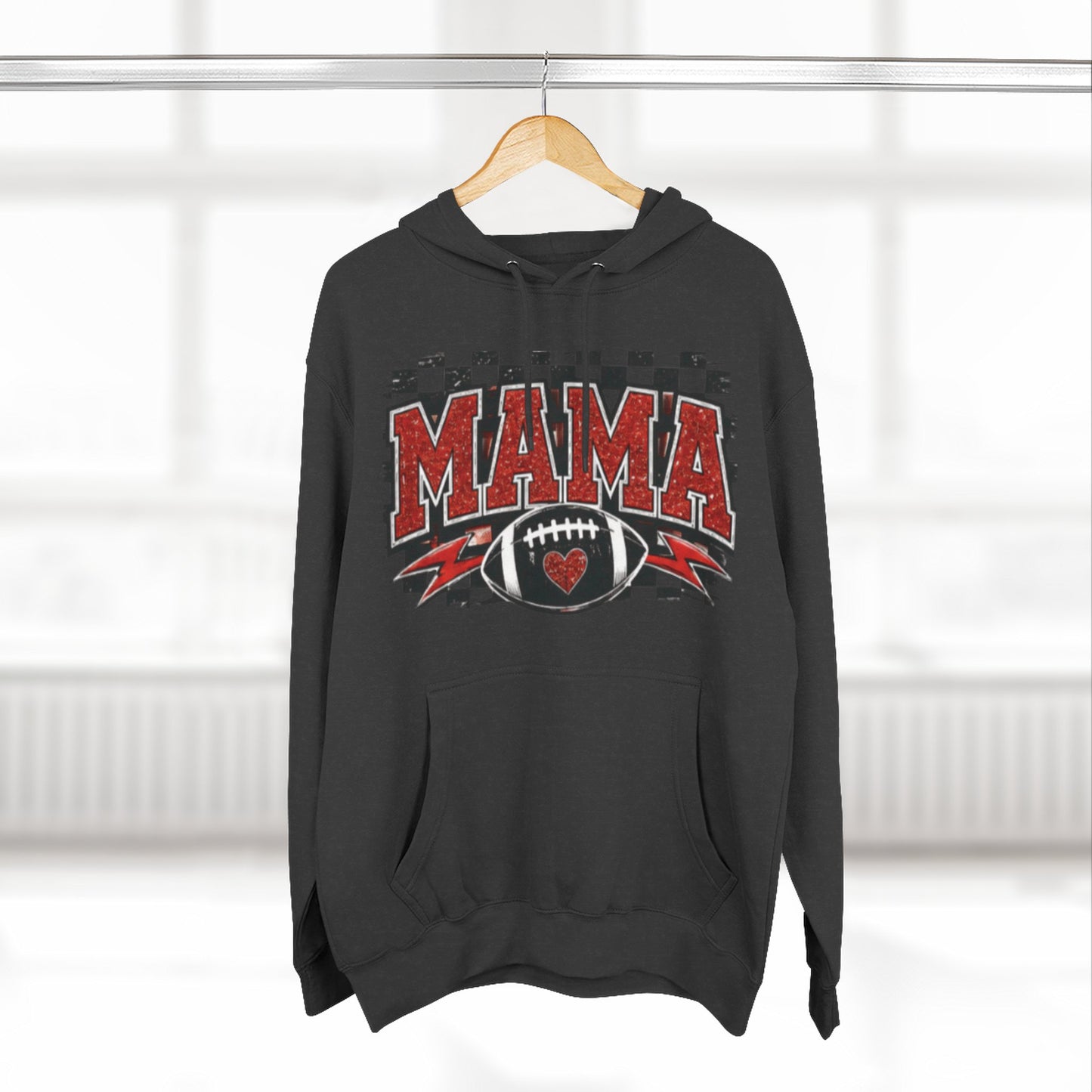 Mama Football Hoodie — #10 Player Mom Fleece Pullover