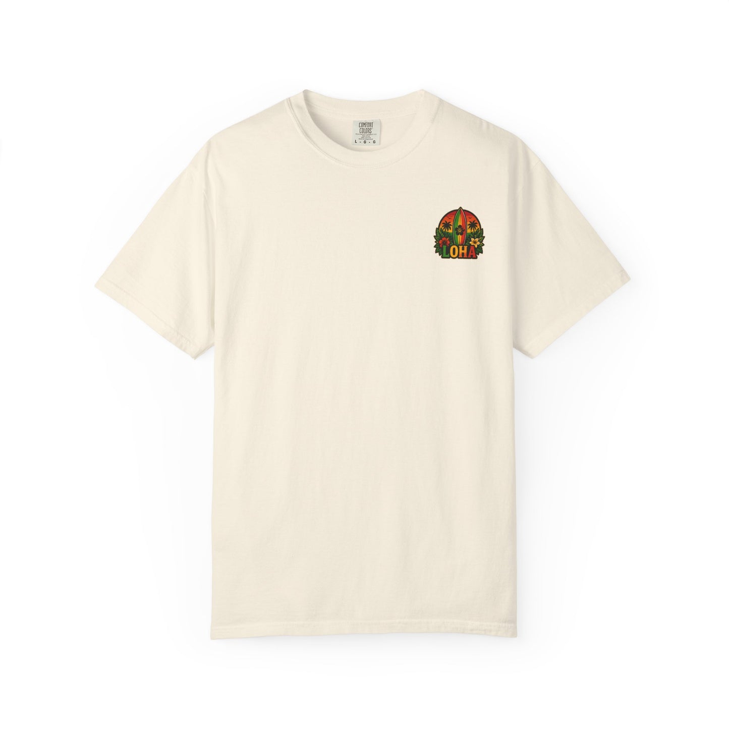 Loha Surf T-Shirt — Tropical Hibiscus Sunset Graphic