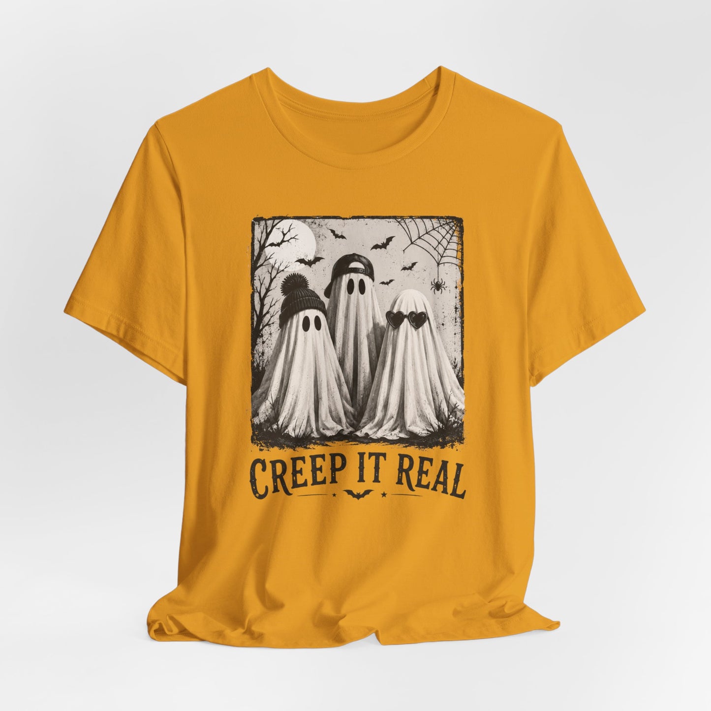 Creep It Real Ghost Graphic Tee — Vintage Halloween T-Shirt