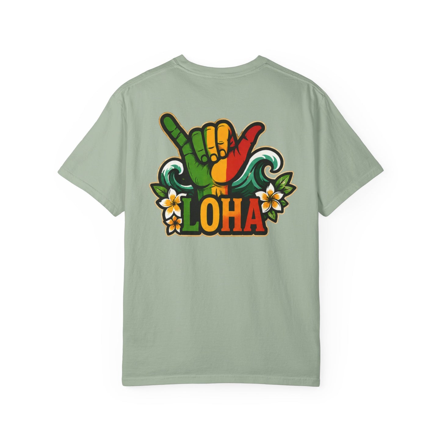 Loha Shaka T-Shirt — Retro Surf Hawaiian Tee with "LOHA" Back Graphic
