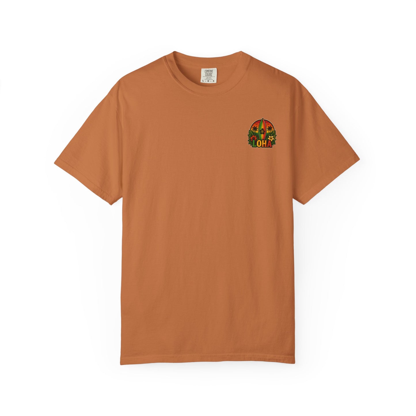 Loha Surf T-Shirt — Tropical Hibiscus Sunset Graphic