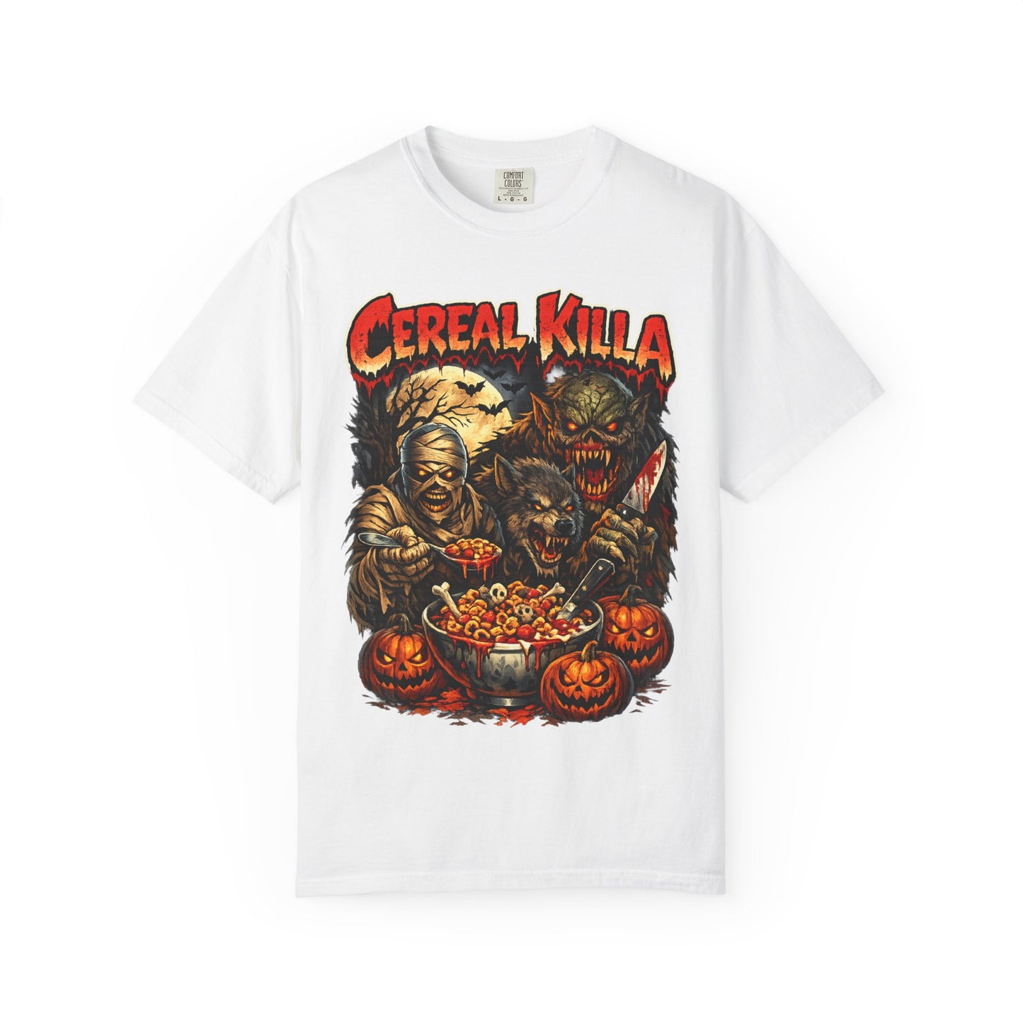Cereal Killa Horror T-Shirt — Vintage Halloween Monster Graphic Tee.