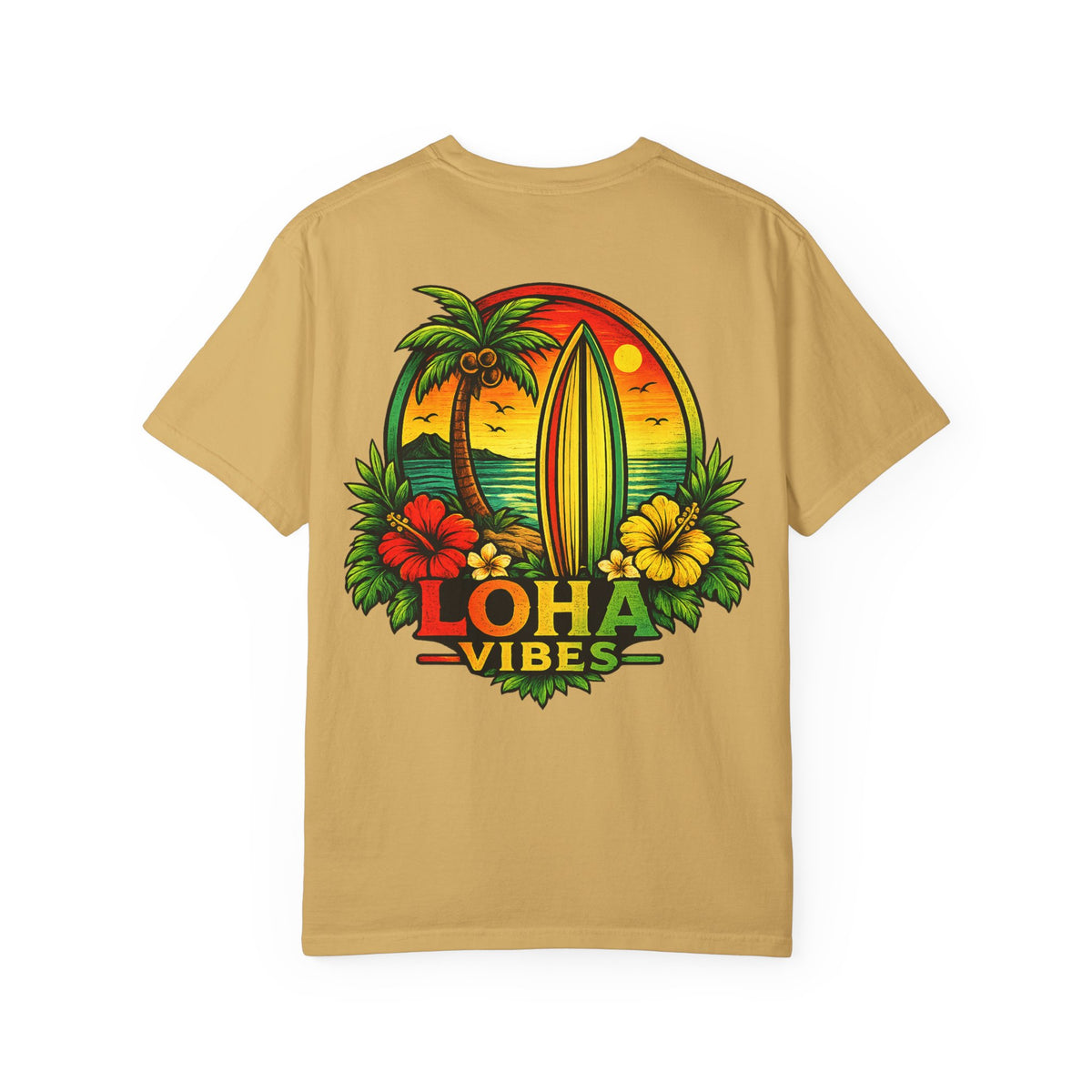 Loha Vibes T-Shirt — Tropical Surf Sunset Tee