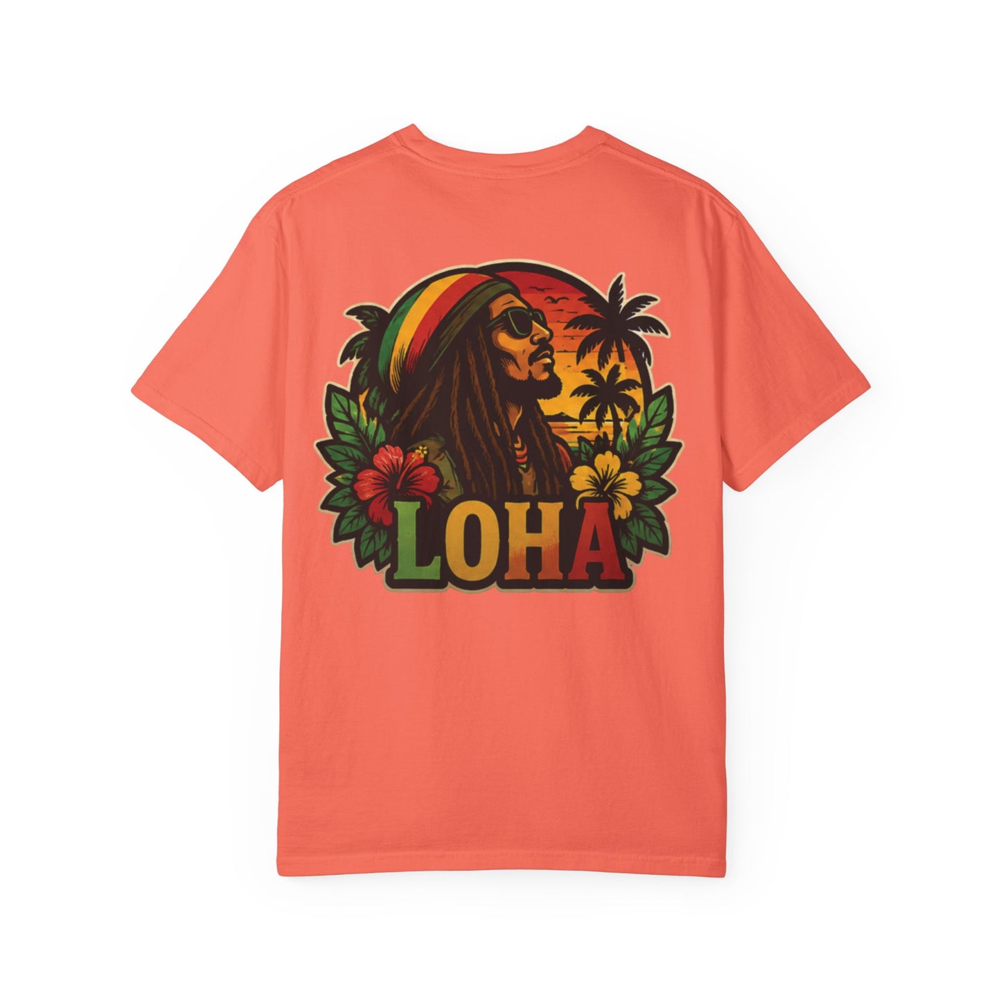 Rasta Aloha T-Shirt — "LOHA" Reggae Sunset Tee