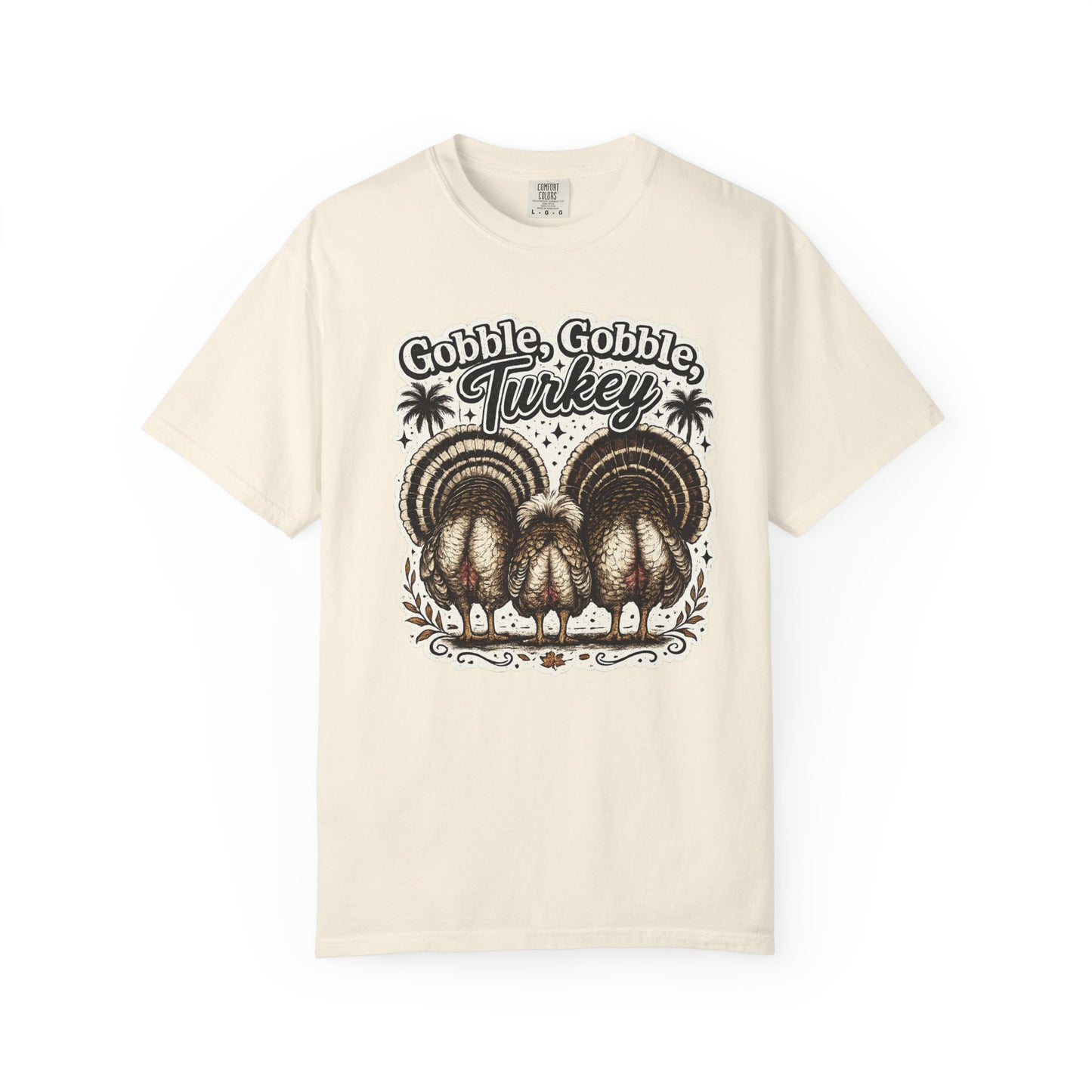 Gobble Gobble Turkey Butt T-shirt | Retro Thanksgiving Turkey Trio, Fall Holiday Tee