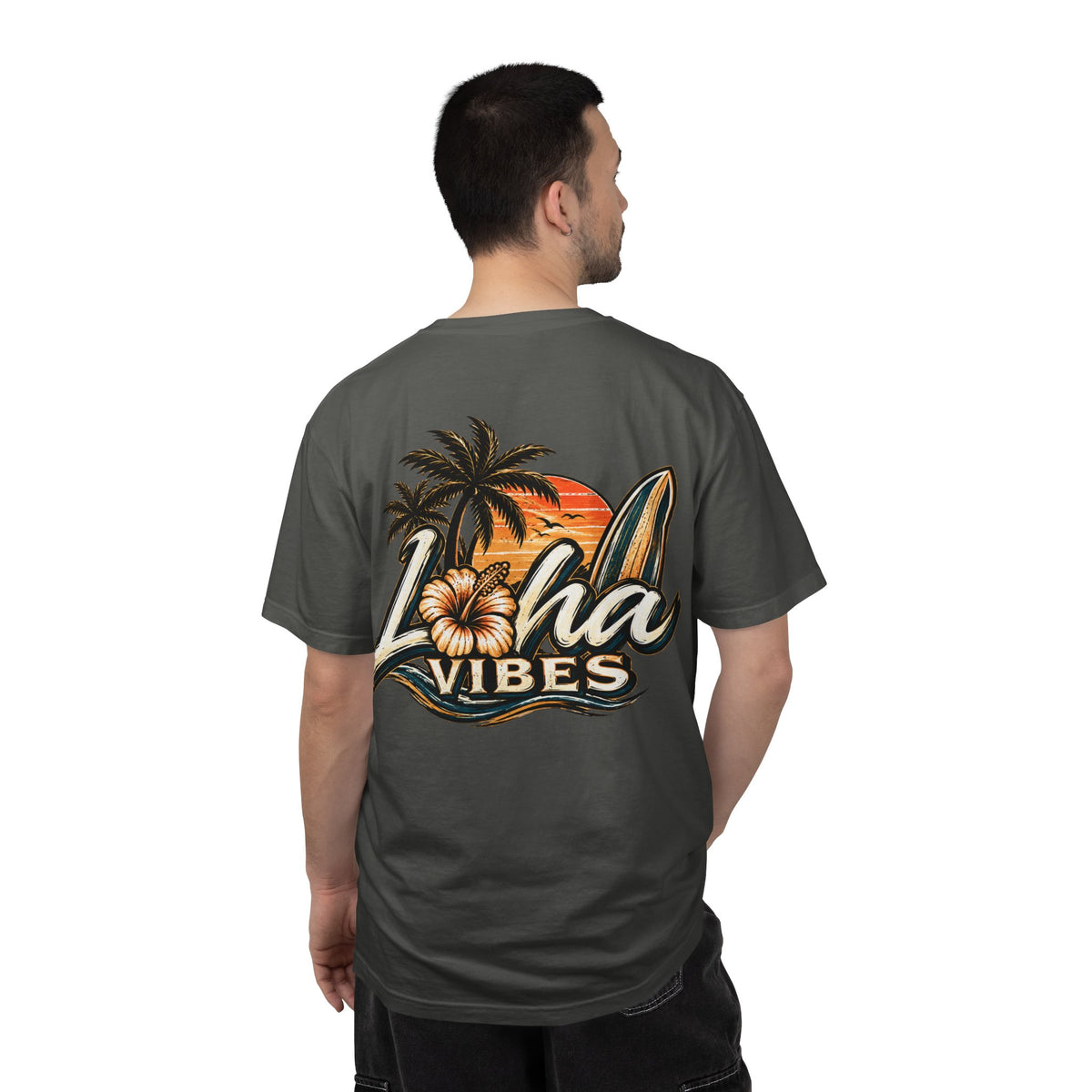 Loha Vibes Tropical Surf Graphic T-Shirt
