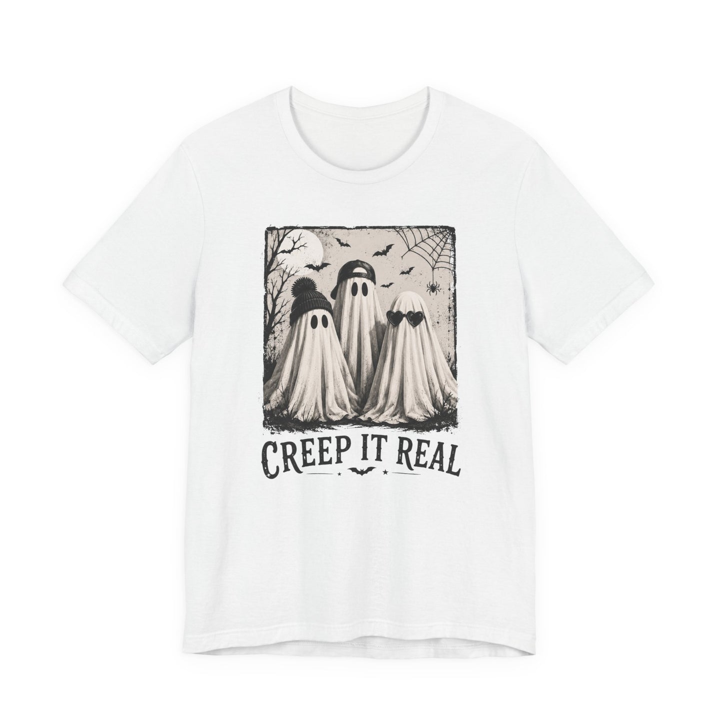 Creep It Real Ghost Graphic Tee — Vintage Halloween T-Shirt
