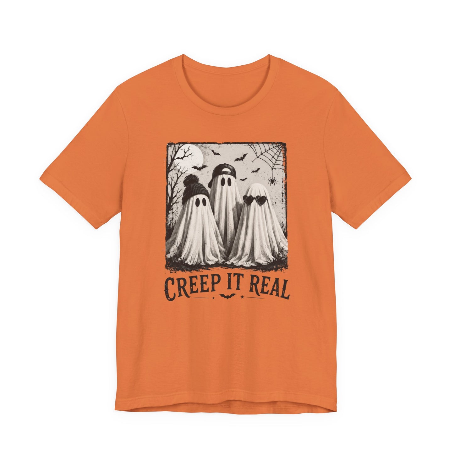 Creep It Real Ghost Graphic Tee — Vintage Halloween T-Shirt