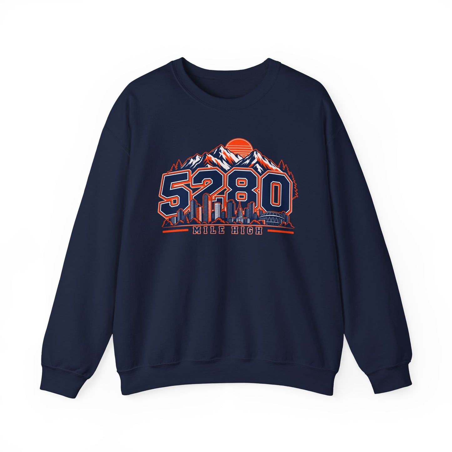 5280 Mile High Sweatshirt — Denver Mountain Graphic Crewneck