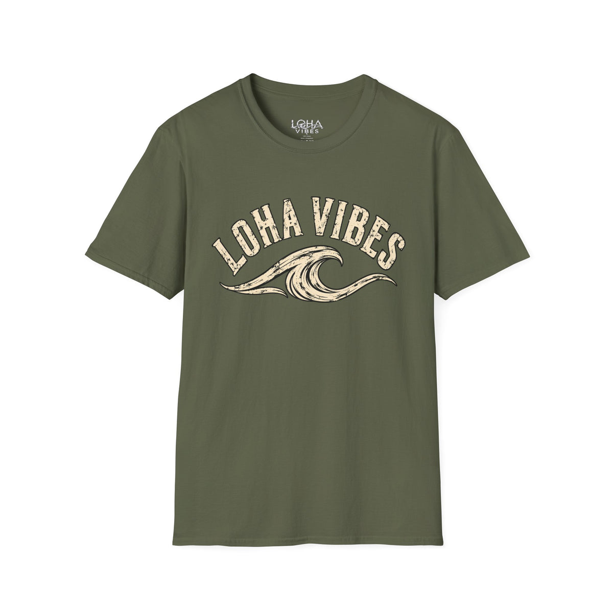 LOHA VIBES Signature Wave Graphic Tee – Coastal Lifestyle T-Shirt