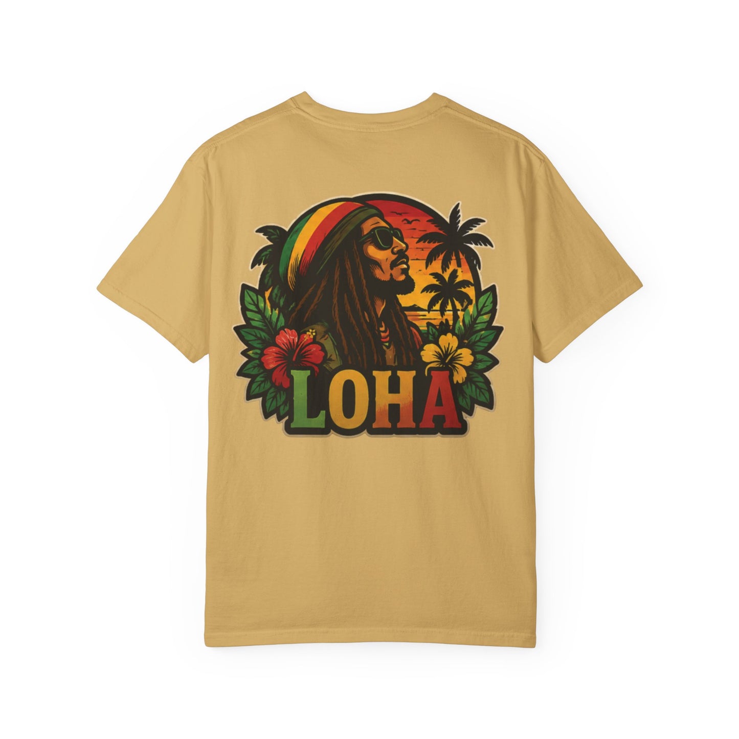 Rasta Aloha T-Shirt — "LOHA" Reggae Sunset Tee