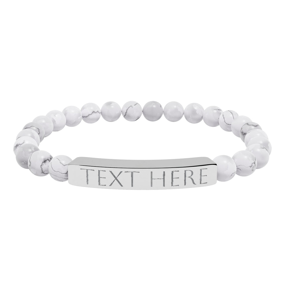 Personalized Natural Stone Engraved Bar Bracelet