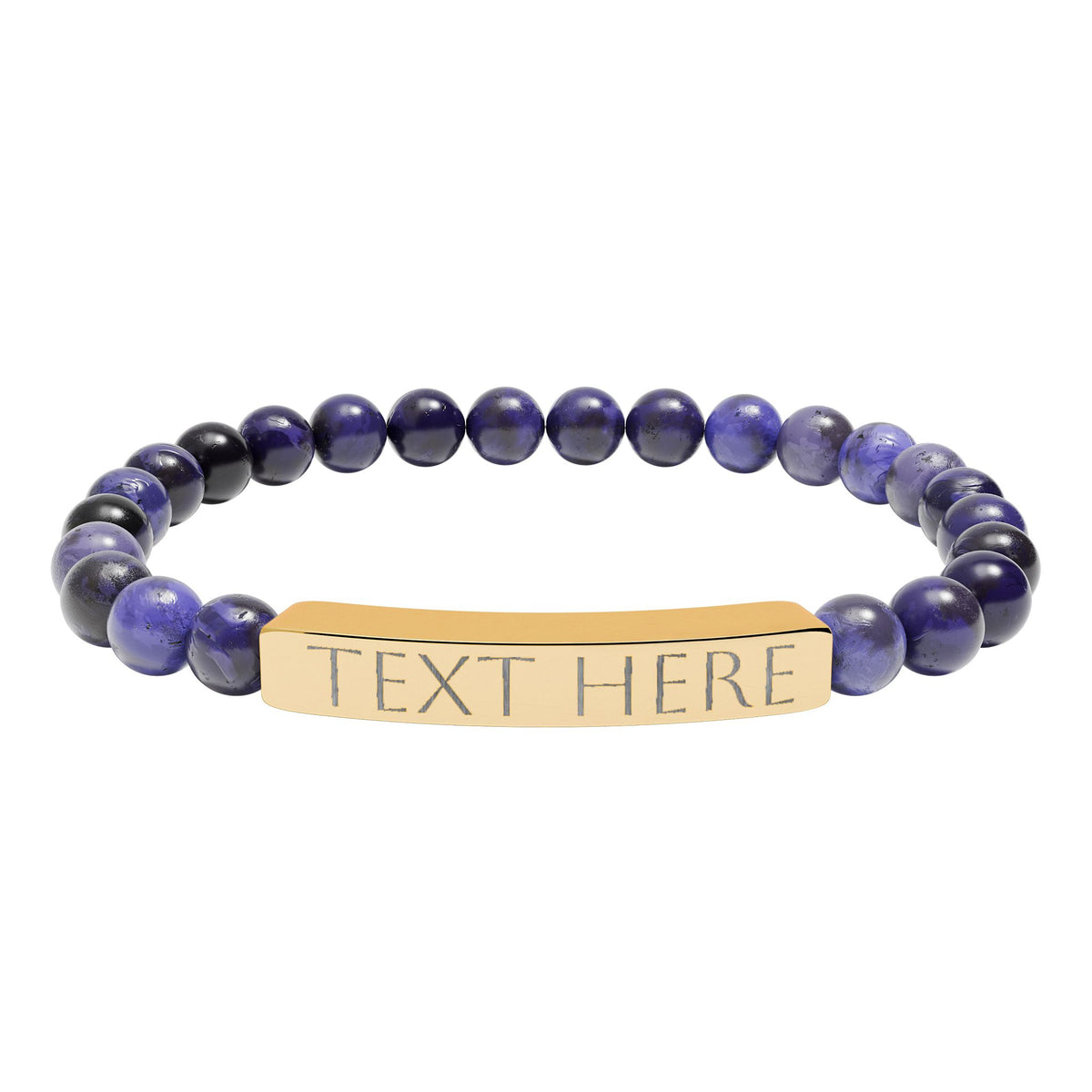 Personalized Natural Stone Engraved Bar Bracelet
