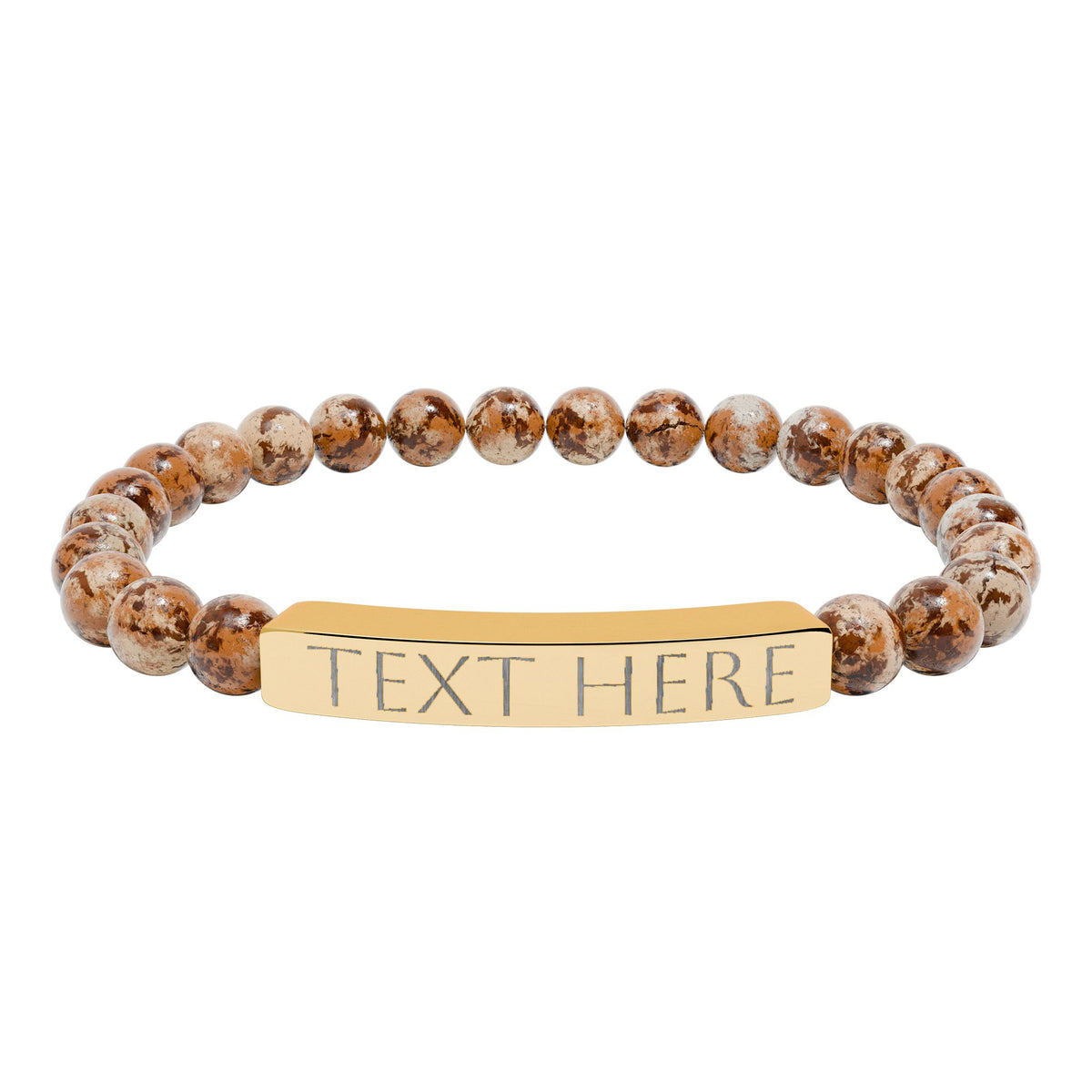Personalized Natural Stone Engraved Bar Bracelet
