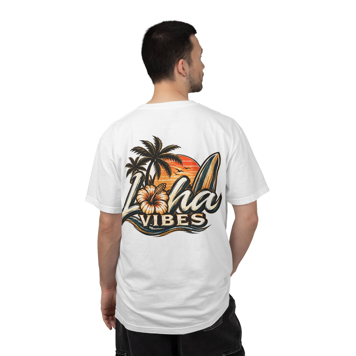 Loha Vibes Tropical Surf Graphic T-Shirt