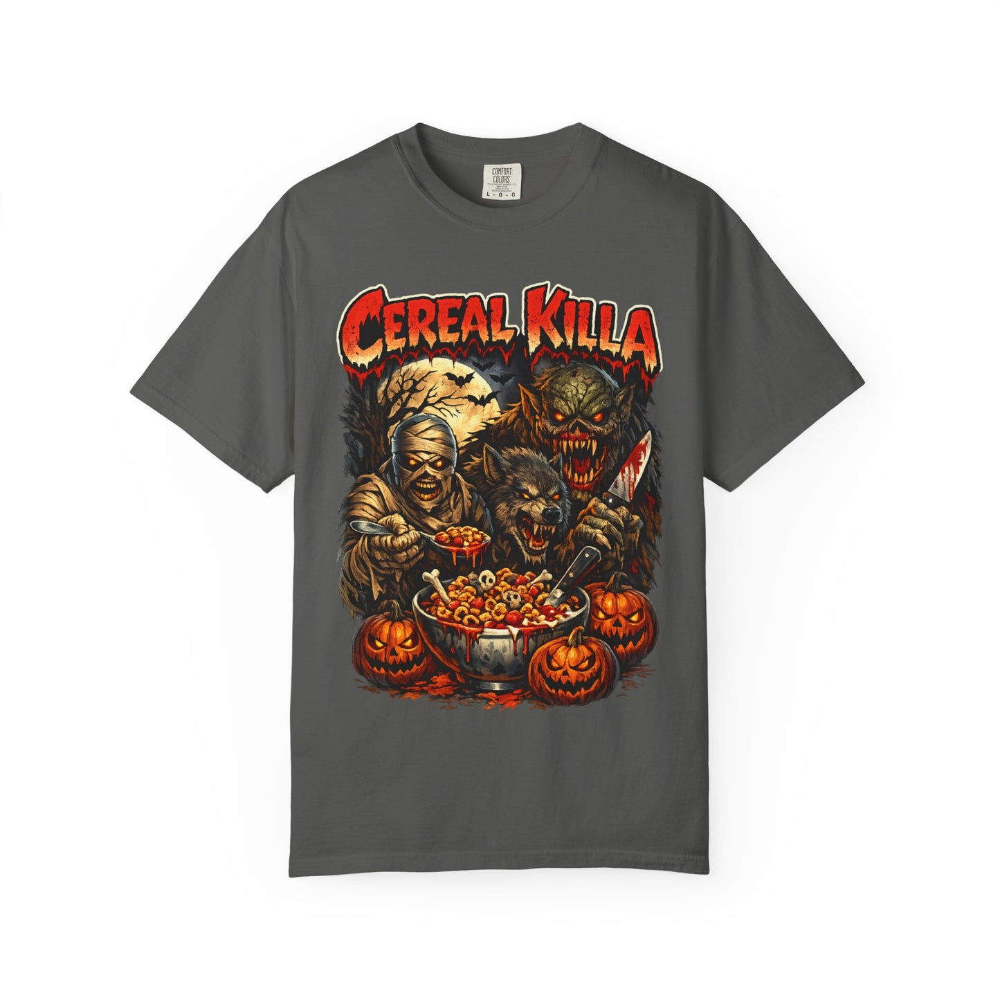 Cereal Killa Horror T-Shirt — Vintage Halloween Monster Graphic Tee.