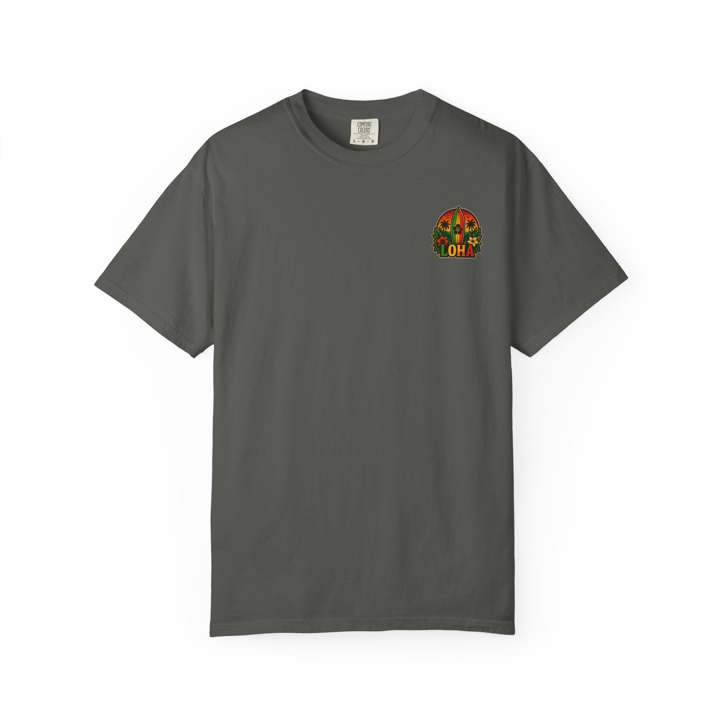 Loha Surf T-Shirt — Tropical Hibiscus Sunset Graphic