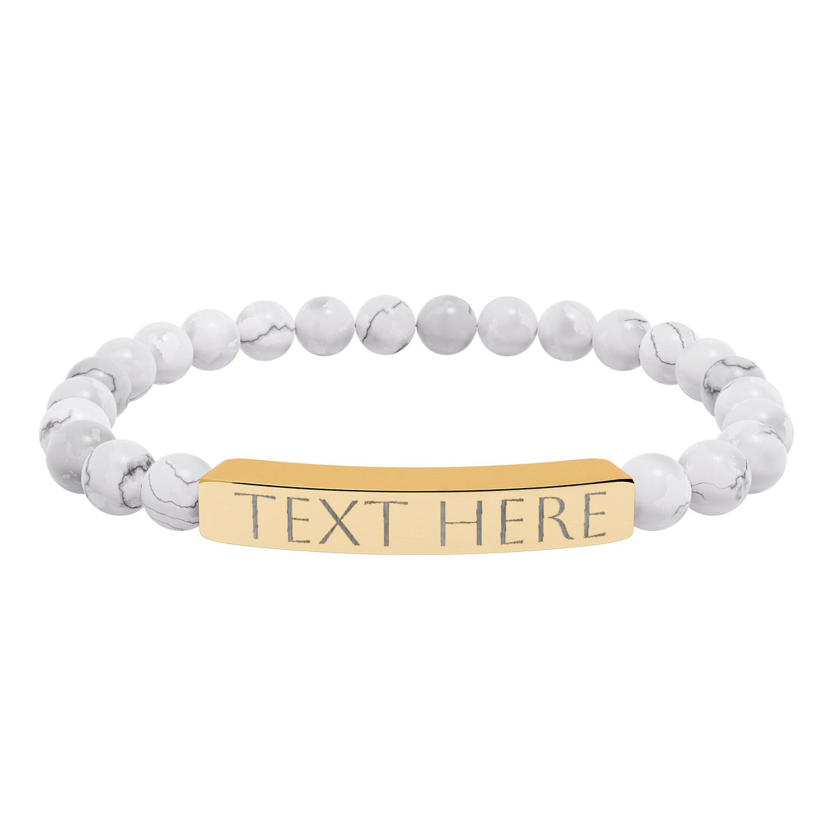 Personalized Natural Stone Engraved Bar Bracelet