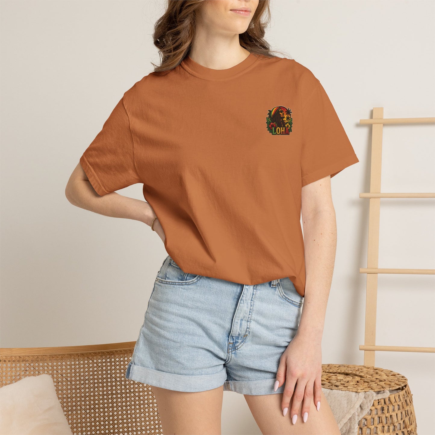 Rasta Aloha T-Shirt — "LOHA" Reggae Sunset Tee