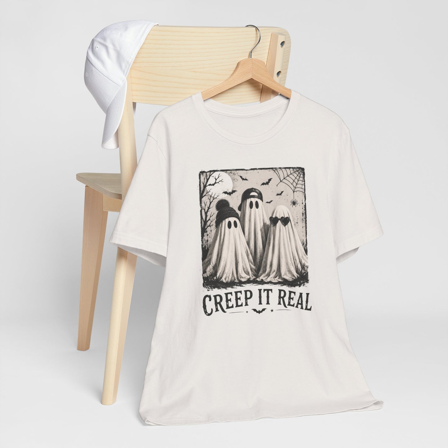 Creep It Real Ghost Graphic Tee — Vintage Halloween T-Shirt