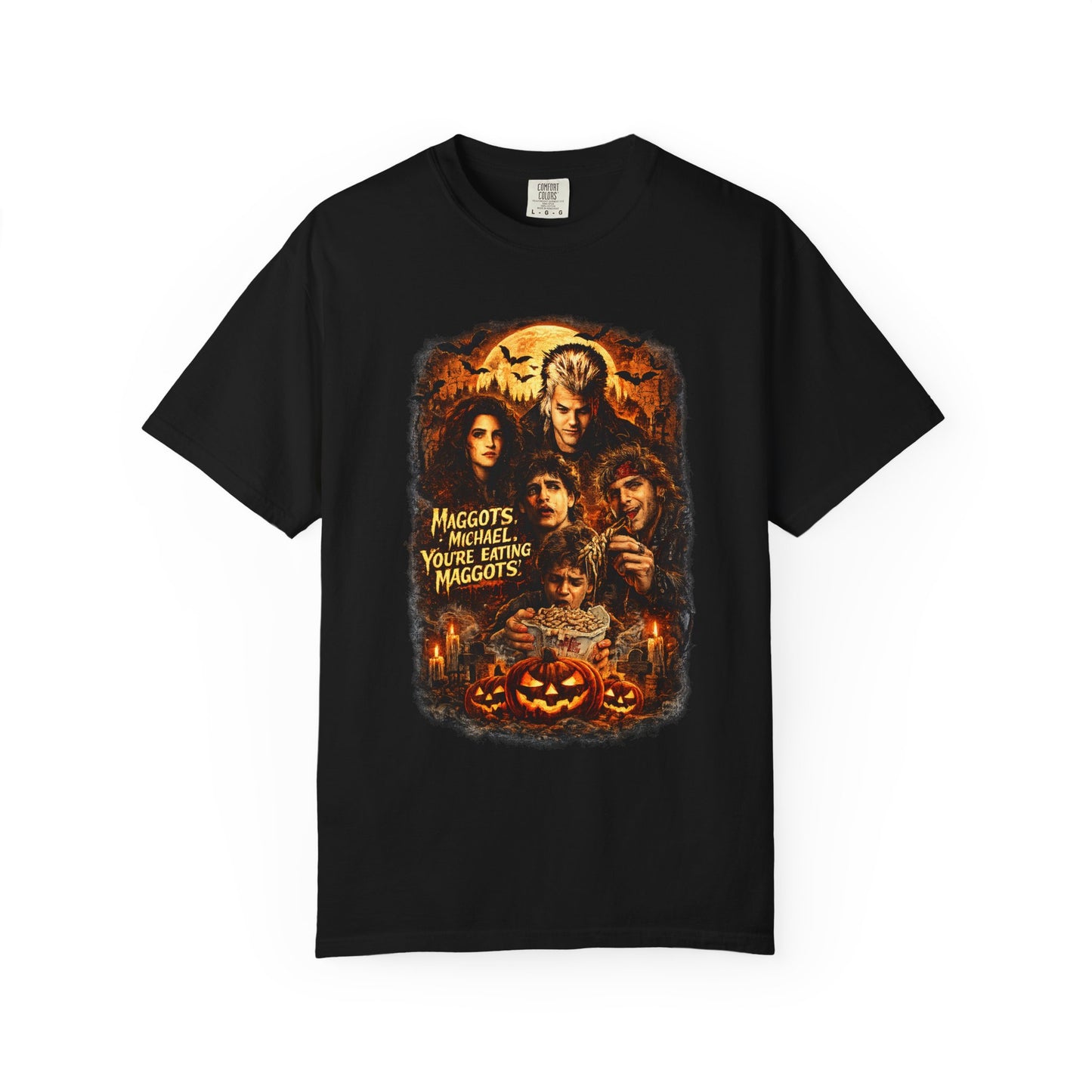 Horror Movie Collage T-shirt | Halloween Pumpkin Skull Design