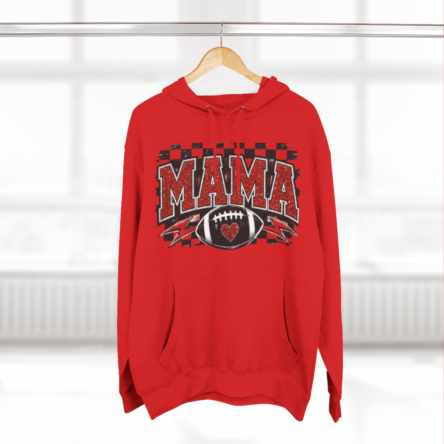 Mama Football Hoodie — #10 Player Mom Fleece Pullover