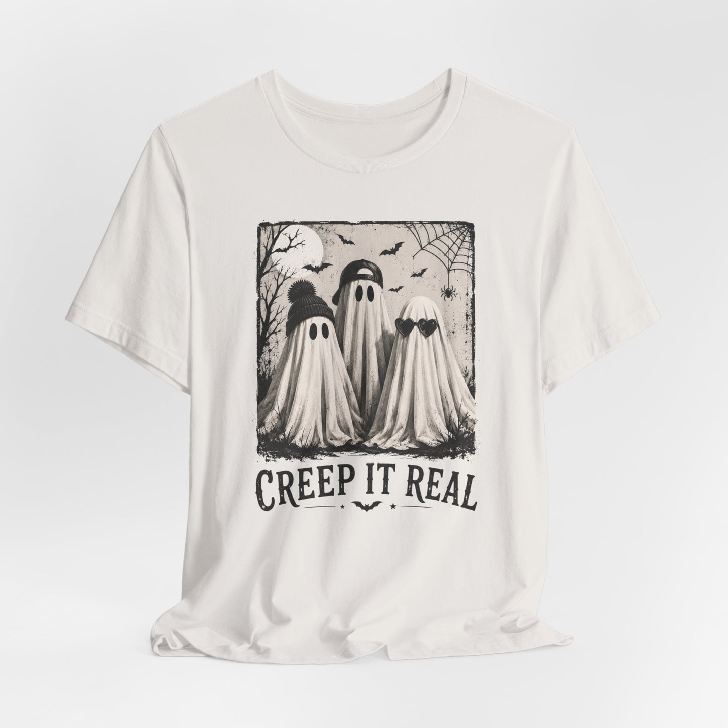 Creep It Real Ghost Graphic Tee — Vintage Halloween T-Shirt