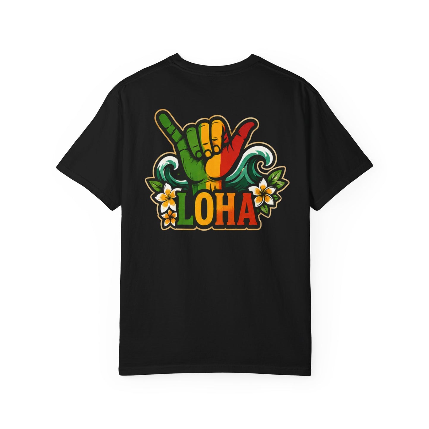 Loha Shaka T-Shirt — Retro Surf Hawaiian Tee with "LOHA" Back Graphic