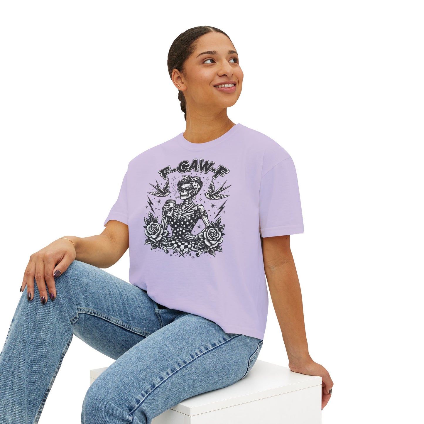 Graphic Tee — 'F-GAW-F' Retro Skull Pinup Design