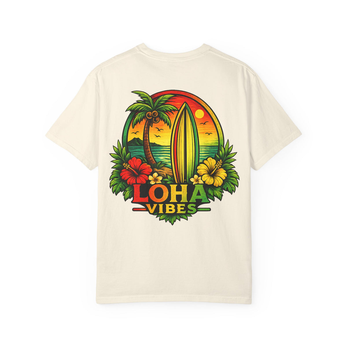 Loha Vibes T-Shirt — Tropical Surf Sunset Tee
