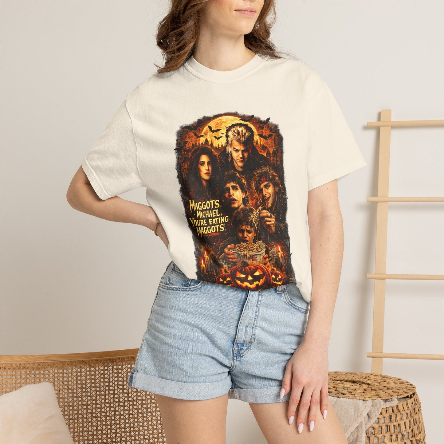 Horror Movie Collage T-shirt | Halloween Pumpkin Skull Design