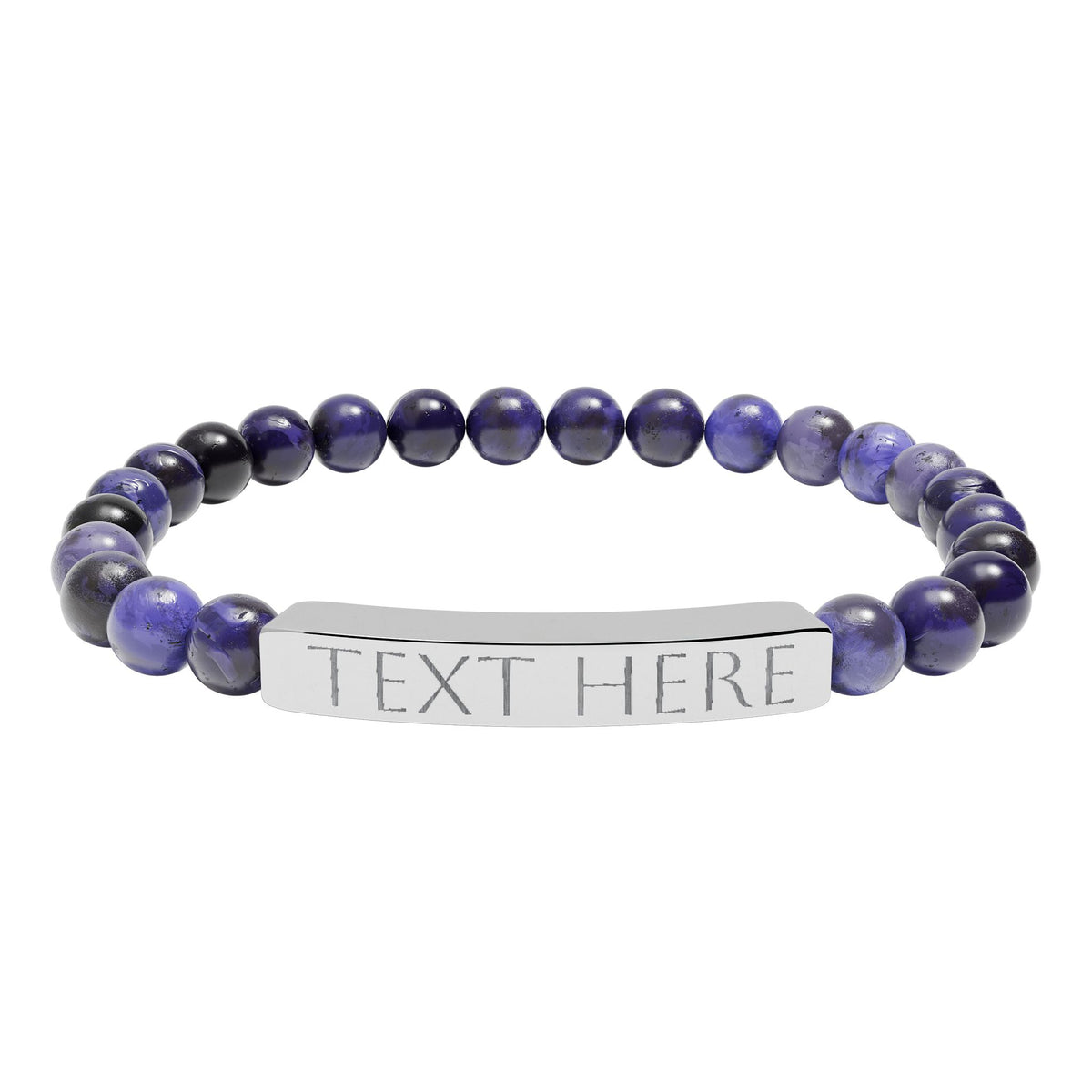 Personalized Natural Stone Engraved Bar Bracelet