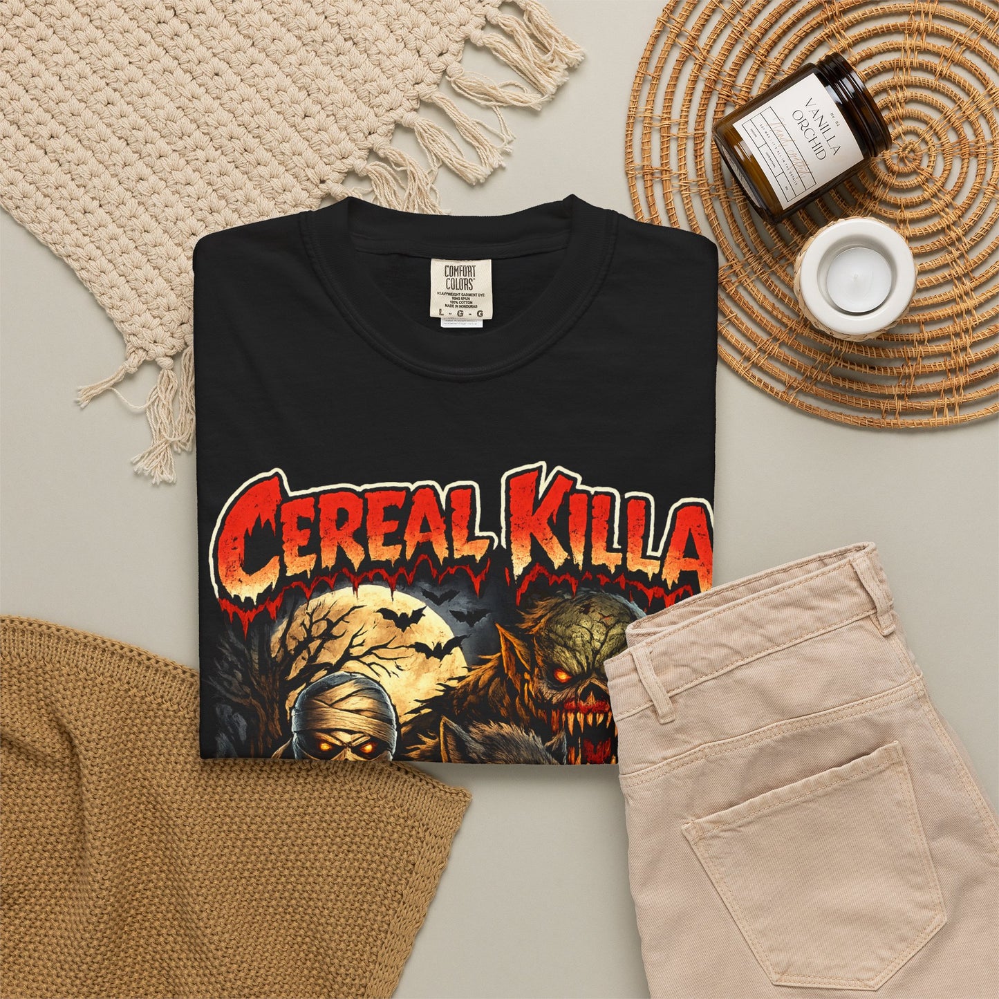 Cereal Killa Horror T-Shirt — Vintage Halloween Monster Graphic Tee.