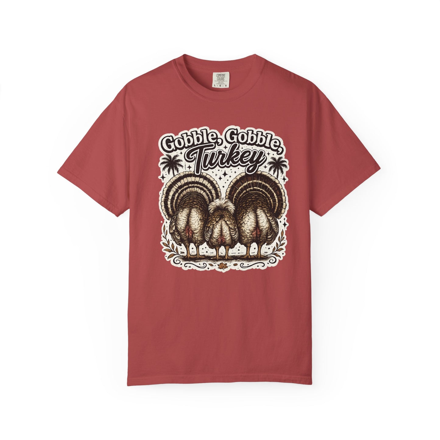 Gobble Gobble Turkey Butt T-shirt | Retro Thanksgiving Turkey Trio, Fall Holiday Tee
