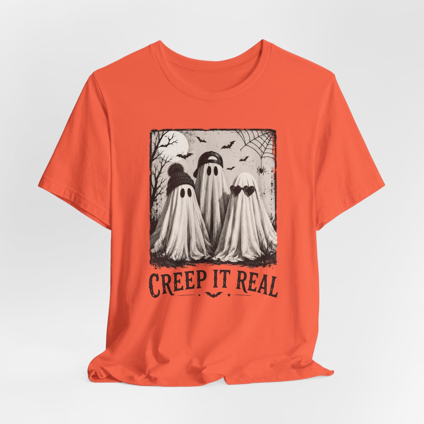 Creep It Real Ghost Graphic Tee — Vintage Halloween T-Shirt