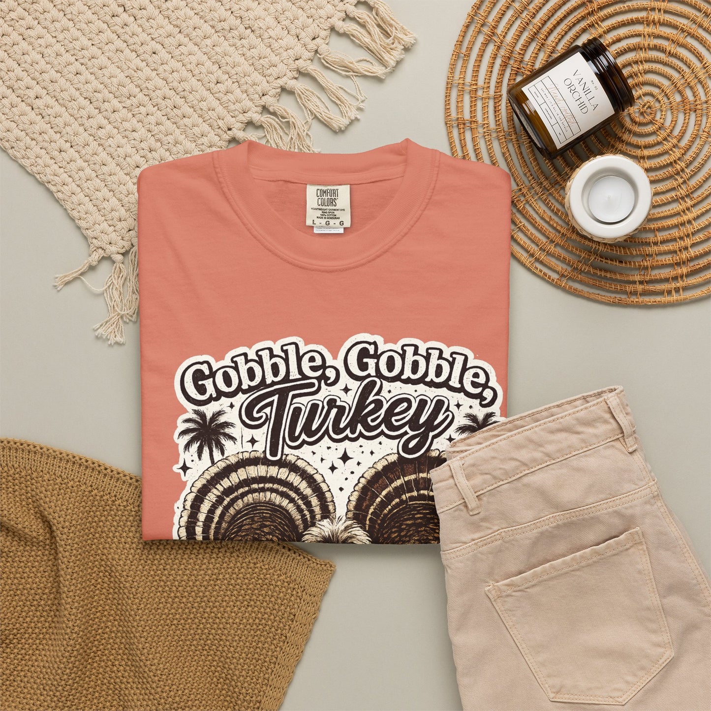 Gobble Gobble Turkey Butt T-shirt | Retro Thanksgiving Turkey Trio, Fall Holiday Tee