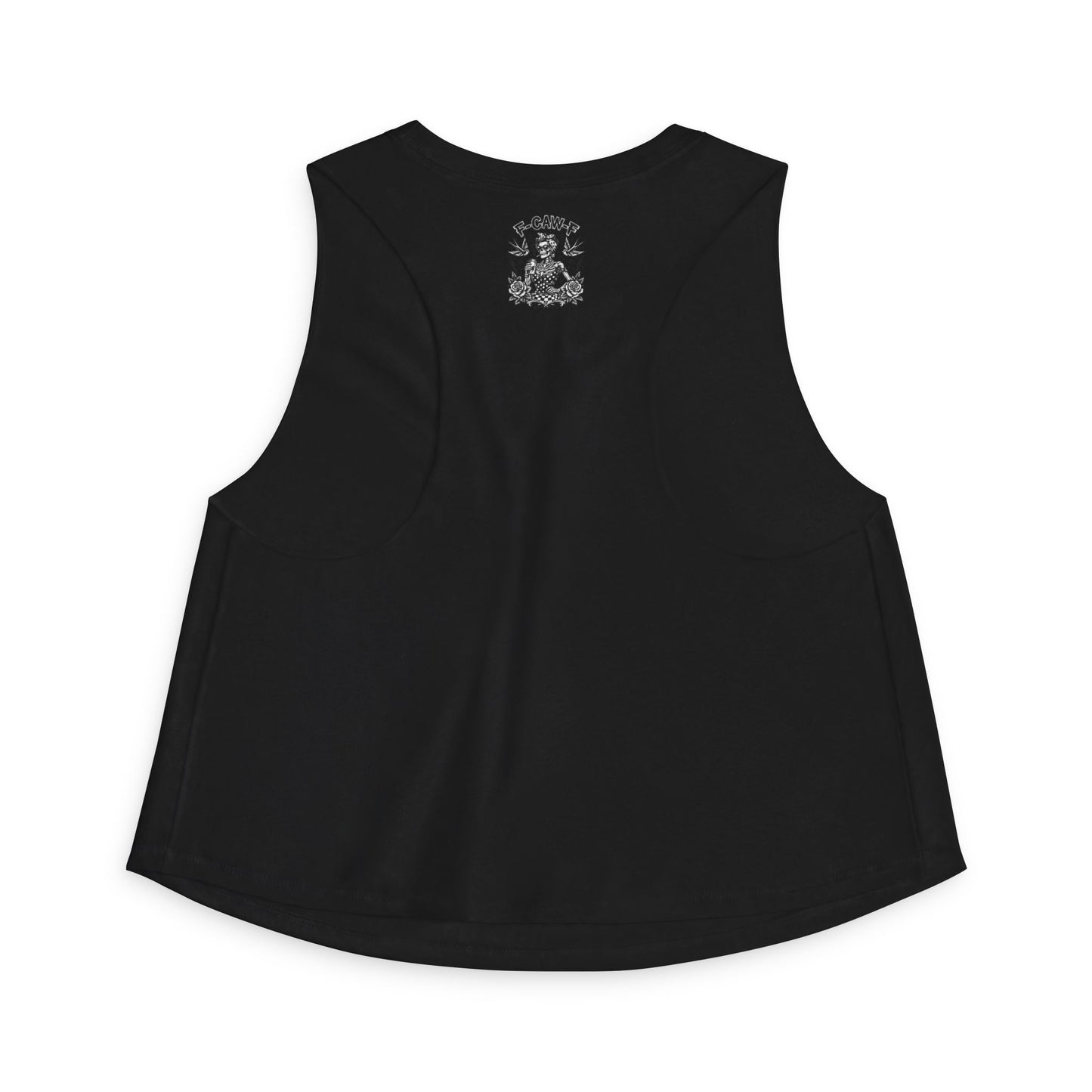 Women's Crop Top — Rockabilly Skeleton 'F-GAW-F' Graphic Tank
