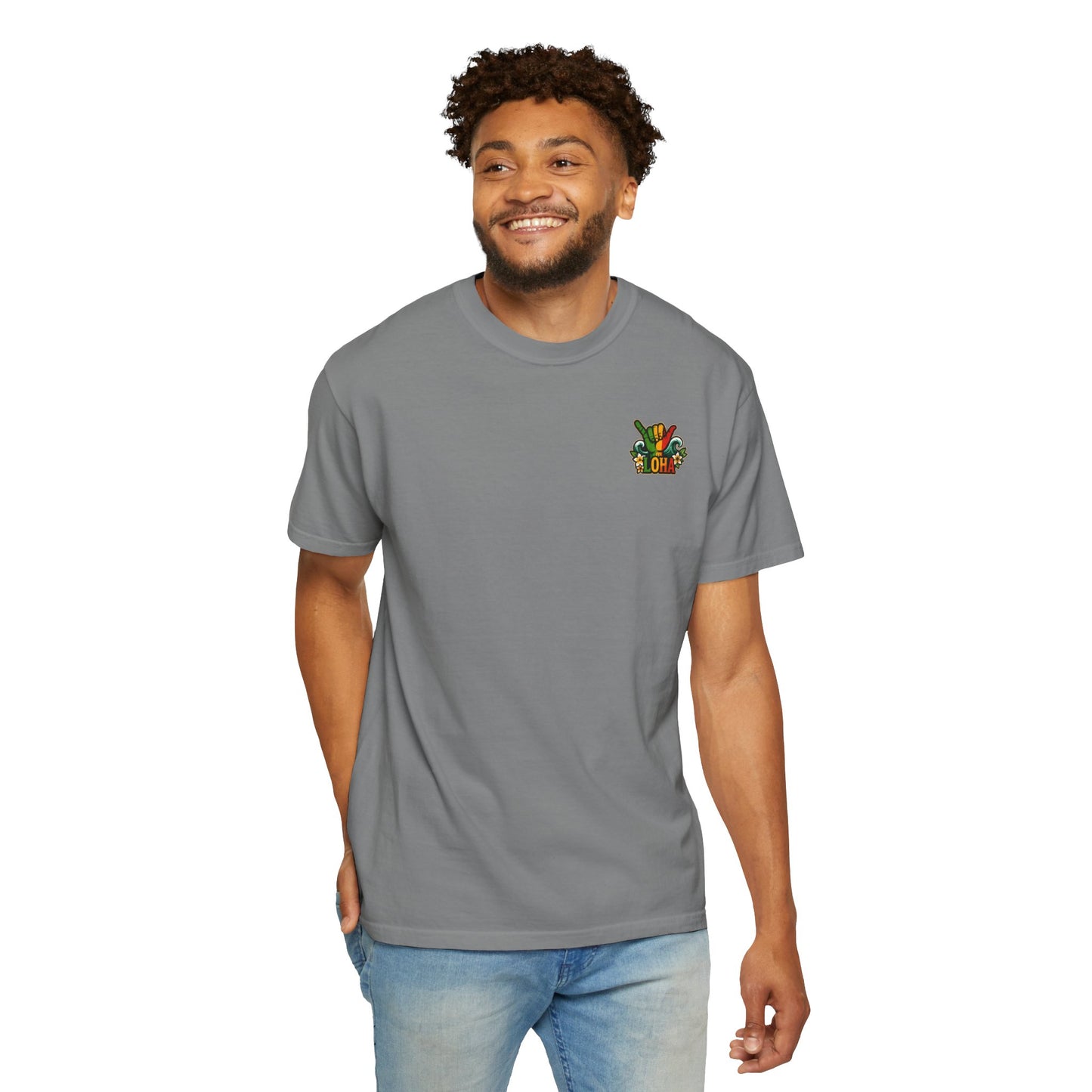 Loha Shaka T-Shirt — Retro Surf Hawaiian Tee with "LOHA" Back Graphic
