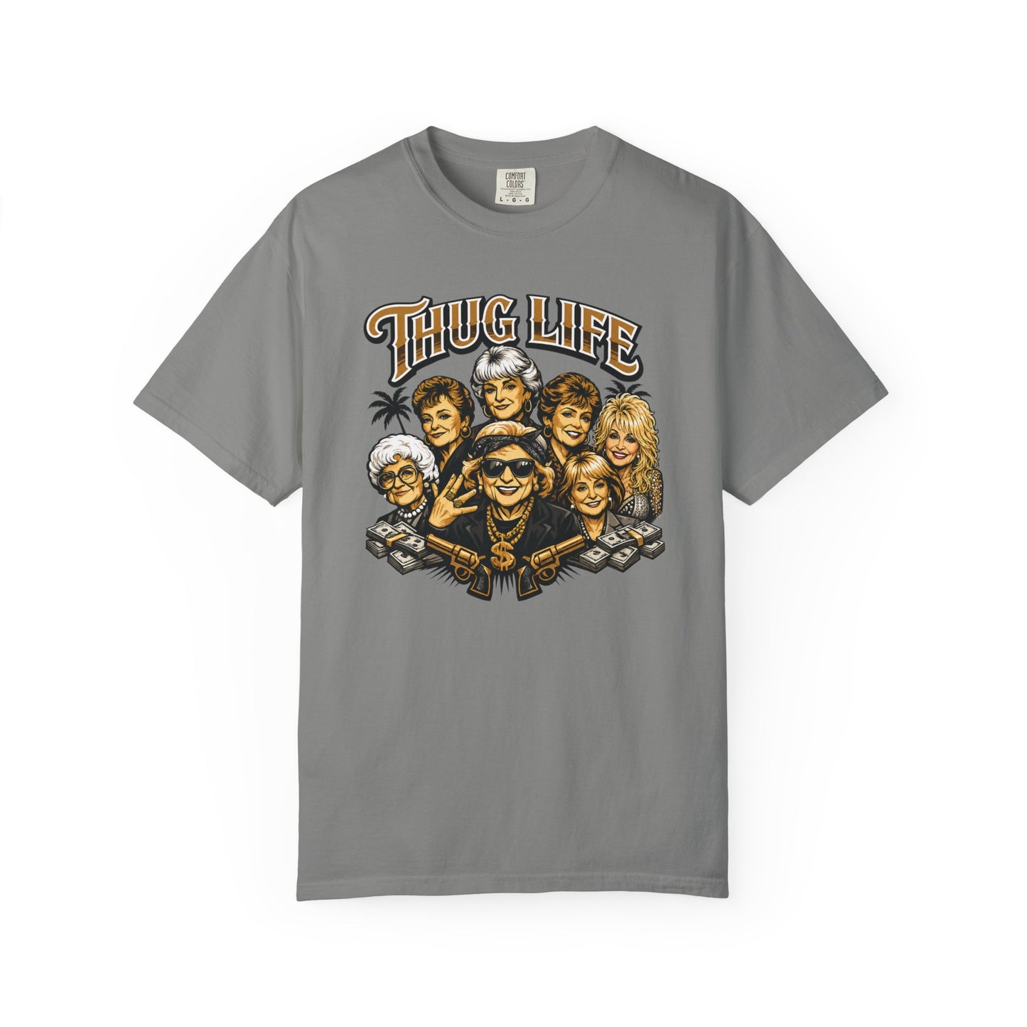 T H U G Golden Dolly Grandma Portrait T-Shirt | Retro TV Comedy Crew Tee