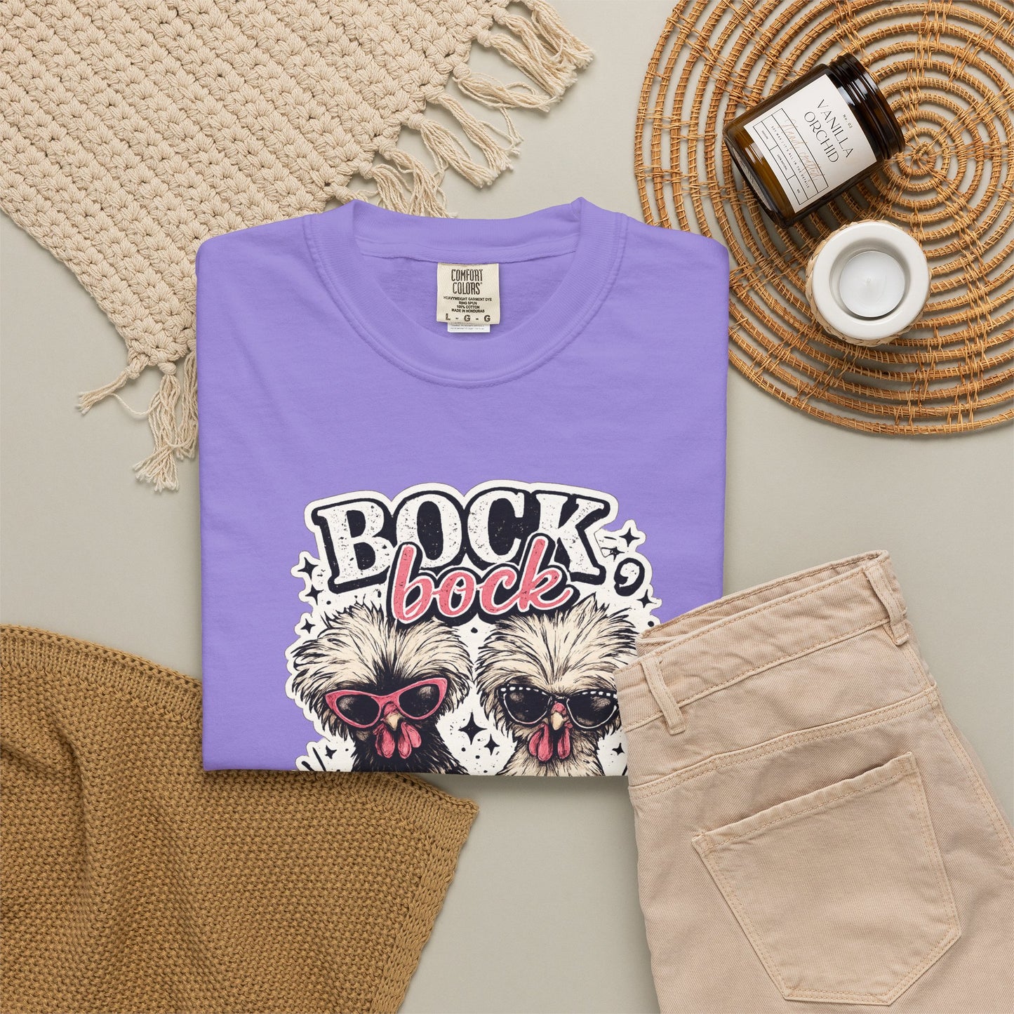 Bock Bock Biotch T-shirt | Silkie Chickens Illustration, Funny Poultry Graphic