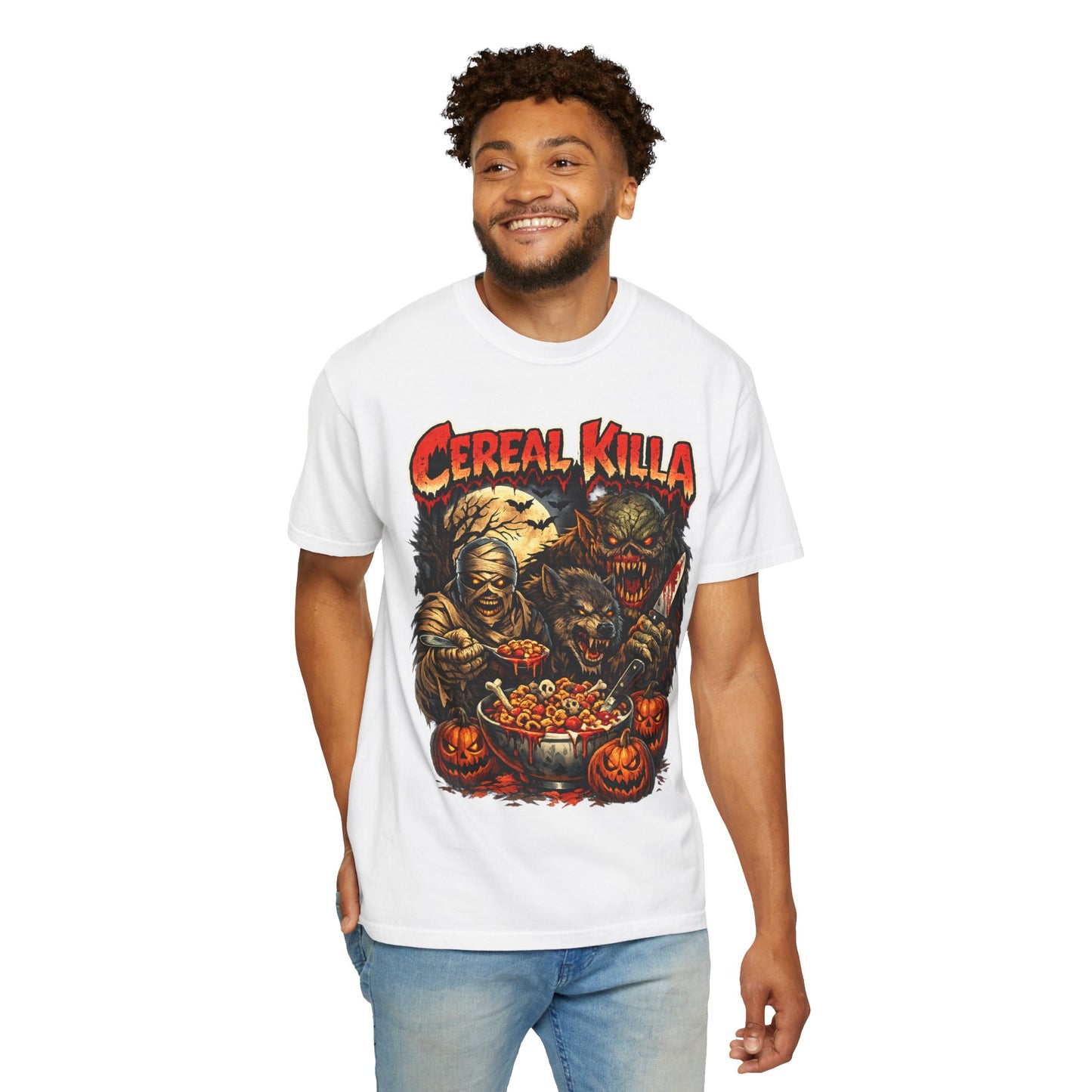 Cereal Killa Horror T-Shirt — Vintage Halloween Monster Graphic Tee.